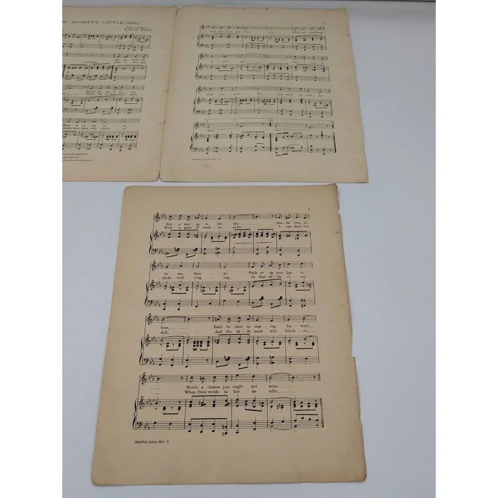 Oh You Bashful Little Girlie Sheet Music 1912 Billy‎ Walsh Antique Berlin Woman
